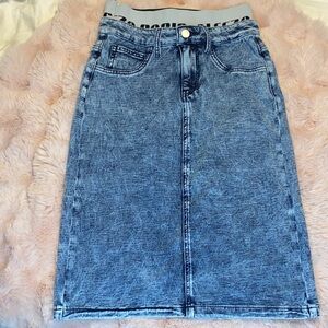 Denim Pencil Skirt - Blue